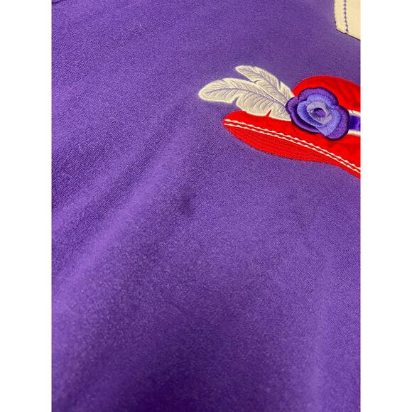 Vintage 1990's Red Hat Club purple collared pullover sweatshirt size M - Picture 4 of 6